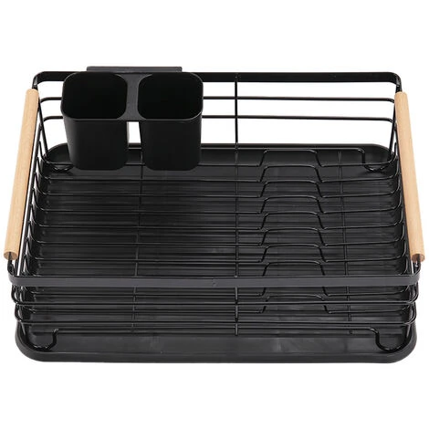 Livingandhome Black Metal Dish Rack Drainer With Removable Drainboard - Image 3
