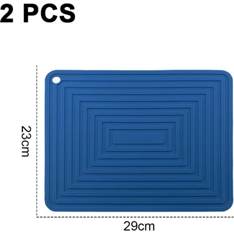 Silicone Trivet Mat For Hot Dishes/Heat Resistant Pot Holder, Non Slip Thick Flexible Hot Pads For Kitchen Table Blue - Image 2