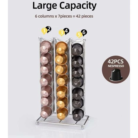 Coffee Capsule Holder For 42pcs Nespresso Coffee Capsules, Nespresso Capsule Coffee Holder, Coffee Pod Holder Stand, Coffee Rack Storage Holder For Office Kitchen - Image 3
