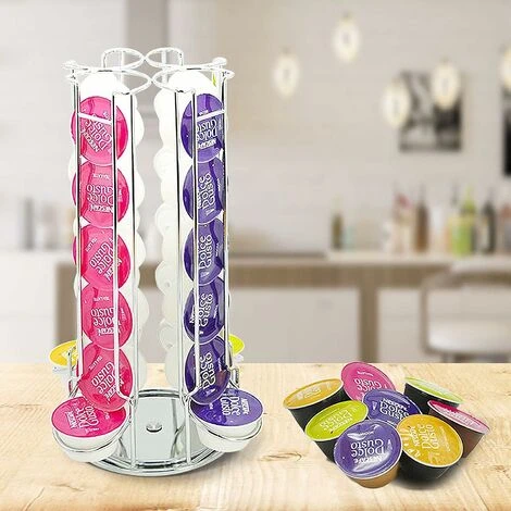 Dolce Gusto Coffee Capsule Holder, Capsule Holder Dispenser, 24 Capsule Rotating Display Stand, Coffee Capsule Storage Organizer And Coffee Capsule Dispenser - Image 2