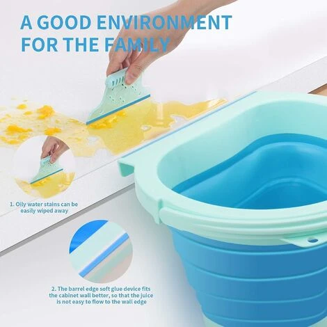 2pcs Foldable Kitchen Trash Can Door Kitchen Wall Mounted Kitchen Trash Can For Car Home Office - Image 3