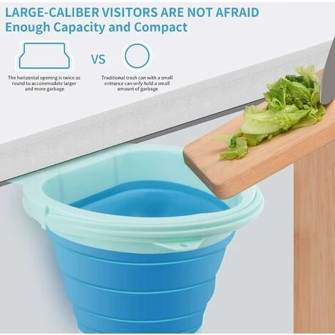 2pcs Foldable Kitchen Trash Can Door Kitchen Wall Mounted Kitchen Trash Can For Car Home Office - Image 5