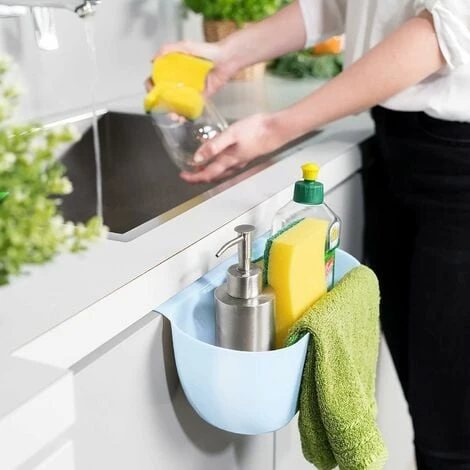 2x Drip Tray For Hanging Up Kitchen Waste - Set Of 2 Organic Waste Bins - Waste Bins In Blue And White - Image 5