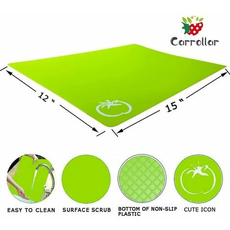 Flexible Plastic Cutting Board, Colored Carpet With Food Icons - Image 4