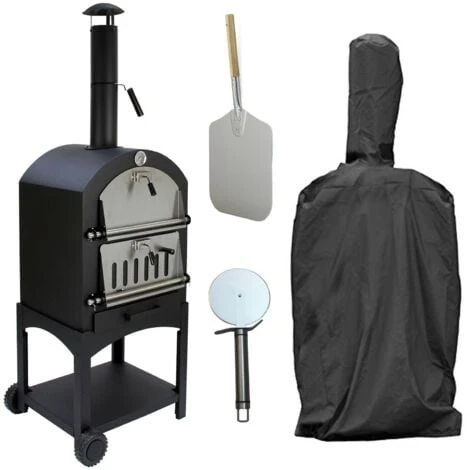 Outdoor Pizza Oven, 12 Pizza Peel & Rain Cover / Charcoal Fired