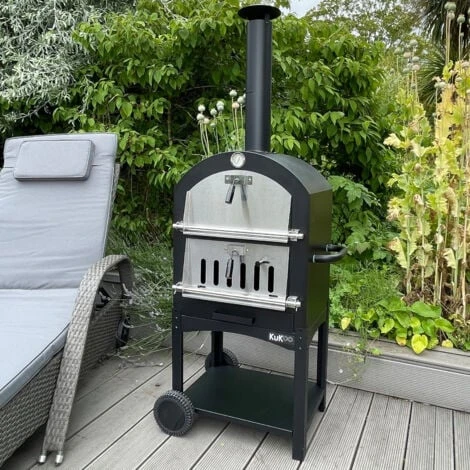 Outdoor Pizza Oven, 12 Pizza Peel & Rain Cover / Charcoal Fired - Image 2