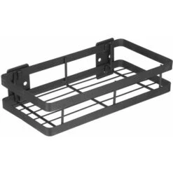 Floating Shelves Wall Mounted Kitchen Seasoning Bottle Storage Shelves Spice Rack Bathroom Organizer Holder,model:Black 25cm