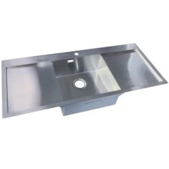 Prestige Double Drainer Kitchen Sink - 1200 X 510 Mm - 1 Tap Hole - Brushed Stainless Steel