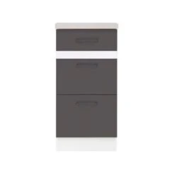 400 Drawer Kitchen Base Cabinet Unit Lower 40cm Cupboard Storage Grey White Junona