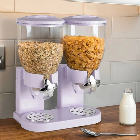 Livingandhome White Modern Food Dispenser Cereal Containers Storage Dispenser - Image 2
