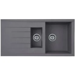 Liquida CU15GR 1.5 Bowl Composite Inset Reversible Grey Kitchen Sink