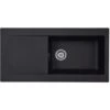 Liquida EW10BL 1.0 Bowl Composite Inset Reversible Black Kitchen Sink