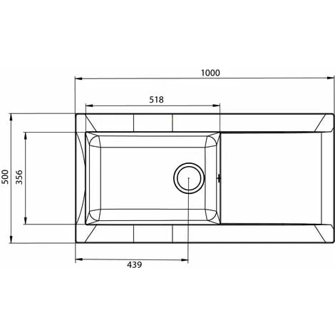 Liquida EW10BL 1.0 Bowl Composite Inset Reversible Black Kitchen Sink - Image 4