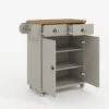 GALANO Perth Kitchen Cart - Beaufork Oak + Light Grey