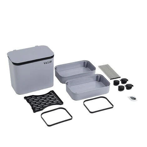 Livingandhome 3 Tier Dry Wet Rubbish Recycling Bin Moveable Trash Can - Image 4