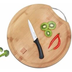 Chopping Board Natural Bamboo Wooden Kitchen Food Cutting Board Royalford Round