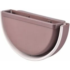 Wall Mounted Collapsible Waste Bin Folded Kitchen Waste Bin Hanging Small Trash Can (Brown)