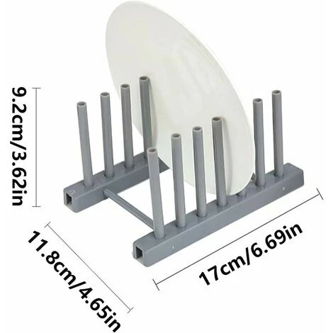 2 Pack Dish Rack Lid Holder Plastic Drain Rack Plate Lid Holder For Plates Bowls Cups Pot Lids Cutting Boards Books - 6 Racks - Image 2