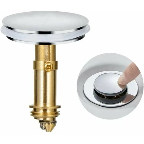 Universal Bathroom Plug, 38mm Basin Drain Plug, Pop Up Bathroom Sink Drain Stopper, Solid Brass Chrome Plated