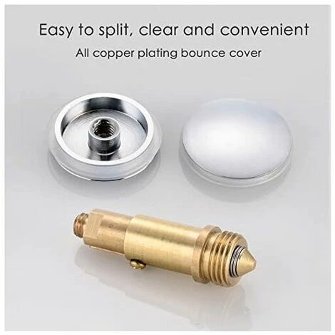Universal Bathroom Plug, 38mm Basin Drain Plug, Pop Up Bathroom Sink Drain Stopper, Solid Brass Chrome Plated - Image 5