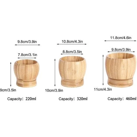 Natural Bamboo Mortar And Pestle, Manual Garlic Press, Ginger Crusher, Spice Grinder Set, Garlic Crusher, Spice Crusher, Chopper - Image 5