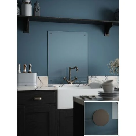 Laura Ashley Clear Glass Kitchen Splashback (Brushed Brass Cap) 900 X 750mm