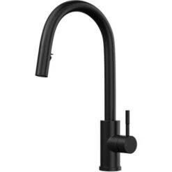 Liquida EPO11MB Single Lever Pull Out Mono Mixer Matt Black Kitchen Mixer Tap