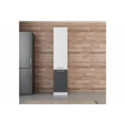45 Cm Kitchen Pantry Tall Cabinet White Anthracite D45 A1