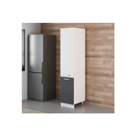 45 Cm Kitchen Pantry Tall Cabinet White Anthracite D45 A1 - Image 2