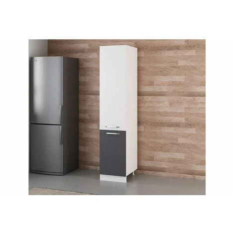 45 Cm Kitchen Pantry Tall Cabinet White Anthracite D45 A1 - Image 3