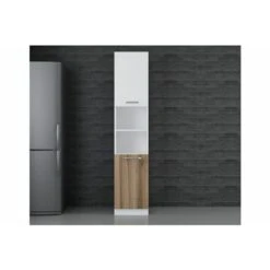 45 Cm Kitchen Pantry Tall Cabinet White Walnut D45 D2