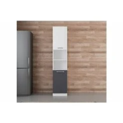 45 Cm Kitchen Pantry Tall Cabinet White Anthracite D45 A2