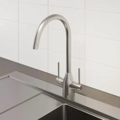 Sauber Vevey Brushed Kitchen Mixer Tap