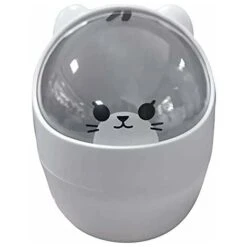 GDRHVFD Mini Desktop Trash Can With Lid, Portable Table Trash Can, Makeup Table Trash Can, For Home Living Room Kitchen Bedroom Bathroom Office - White