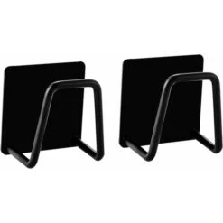 GDRHVFD Self-adhesive Sponge Holder - Kitchen Sponge Holder - Sponge Holder - Kitchen Sink - Adhesive Hooks (Black, 2)