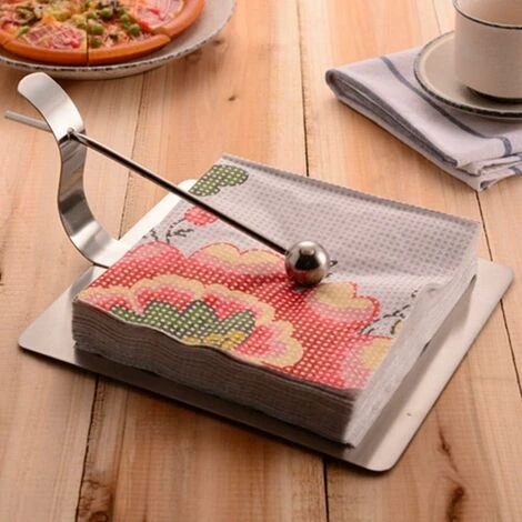 GDRHVFD Table Napkin Holder 17 X 16.5 X 11.7cm , Paper Napkin Holder For Kitchen Restaurant Party Decoration, Stainless Steel - Image 2