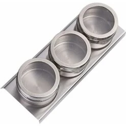 GDRHVFD Round Spice Containers, Magnetic Spice Jars, Stainless Reservoir Spice Canisters, Stainless Steel Seasoning Box, For Salt, Pepper, Herbs Or Seasonings