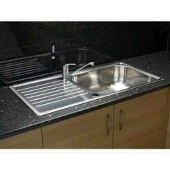 Reginox Minister 1.0 Bowl Inset Kitchen Sink Stainless Steel Reversible Waste