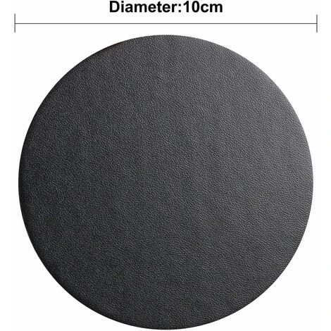 PU Leather Black Coasters Set Of 6 With Holder For Drinking Glass Family Coasters Set - Image 2