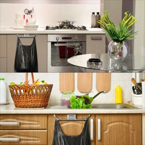 Kitchen Garbage Bag Holder Garbage Bag Holder For Closet Door Drawer Closet Hanger Rustproof Reusable In Home Bedroom Hanging Cloth Towel - Image 4