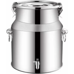 MODOU - Airtight Milk Carrier Canisters 201 Stainless Steel Canisters, Milk Pail Pitcher Oil Barrel With Sealed Lid And Tap Dispenser Food Container/A/5L