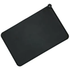 Silicone Bowl, Non-Slip Dog Bowl, Large Dog Mat, Waterproof, 48 30 Cm, Black