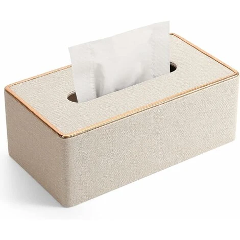 Tissue Box Cover, Kleenex Rectangular PU Leather Tissue Box Holder For Home/Office