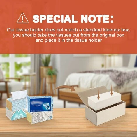 Tissue Box Cover, Kleenex Rectangular PU Leather Tissue Box Holder For Home/Office - Image 4
