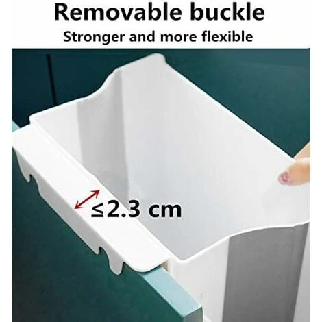 LITZEE Folding Kitchen Trash Can Door Kitchen Trash Can Wall Mounted For Car Home Office, Only One, Small, White - Image 3