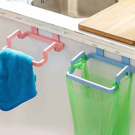 Piece Cabinet Door Garbage Bag Holder,Hanging Rack Kitchen Trash Bin Holder Trash Bag Storage Shelf Trash Bag Holder Rack,for Hanging Trash Can - Image 2