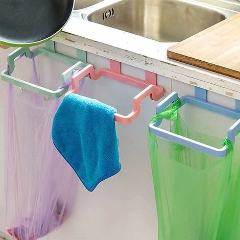 Piece Cabinet Door Garbage Bag Holder,Hanging Rack Kitchen Trash Bin Holder Trash Bag Storage Shelf Trash Bag Holder Rack,for Hanging Trash Can - Image 5