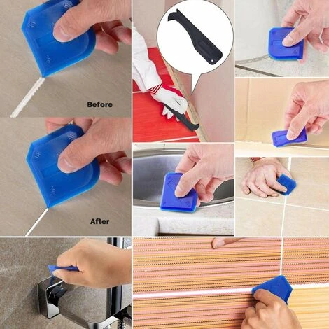 In 1 Caulking Tool Silicone Scraper-Silicone Caulking Tool-Silicone Cleaning Tool-Silicone Grout Remover Tool Set - Image 4