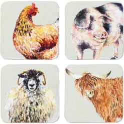 Foxwood Home Country Life Set Set Of 4 Coasters