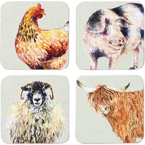 Foxwood Home Country Life Set Set Of 4 Coasters
